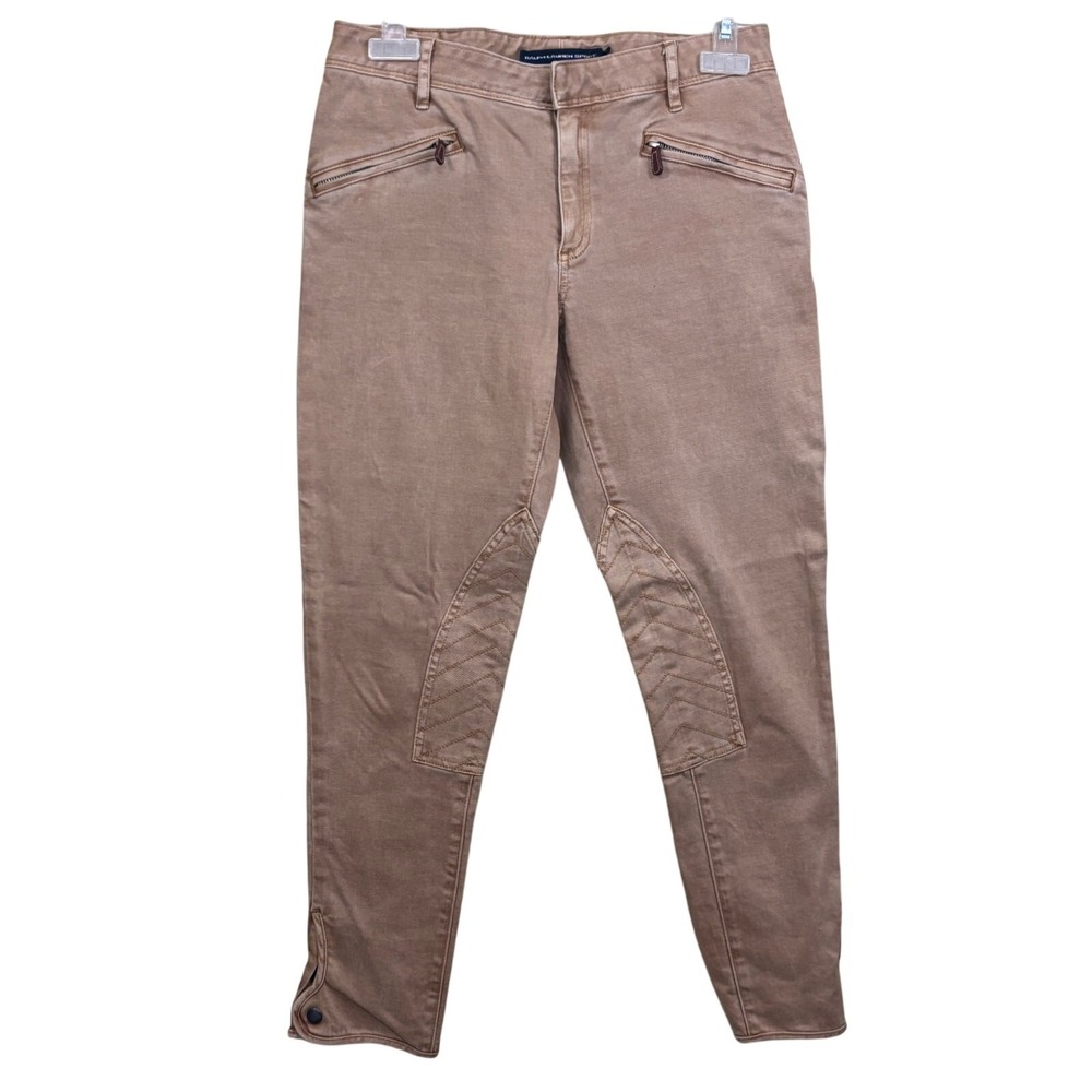 Ralph Lauren Sport Jodhpur Tan Equestrian Skinny Pants Size 28 Heritage Rustic
